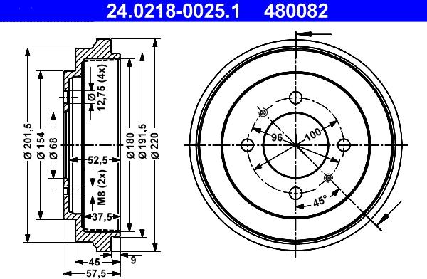 ATE 24.0218-0025.1 - Тормозной барабан unicars.by