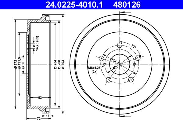ATE 24.0225-4010.1 - Тормозной барабан unicars.by