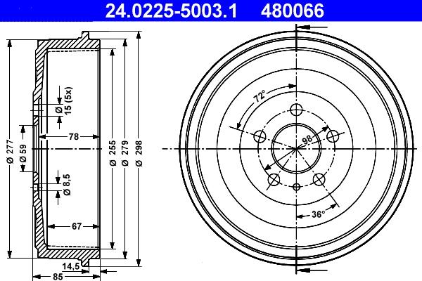 ATE 24.0225-5003.1 - Тормозной барабан unicars.by