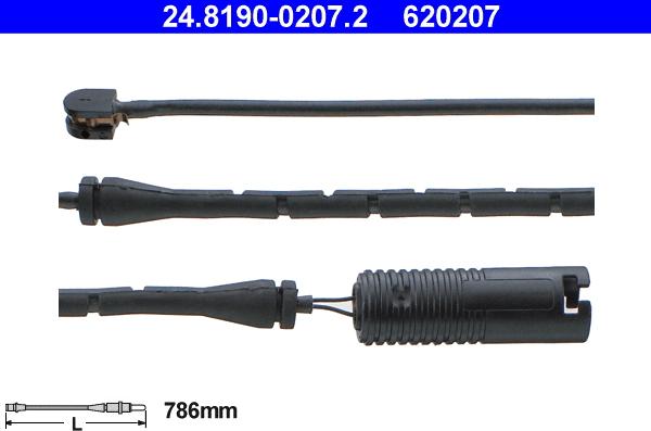 ATE 24.8190-0207.2 - Сигнализатор, износ тормозных колодок unicars.by