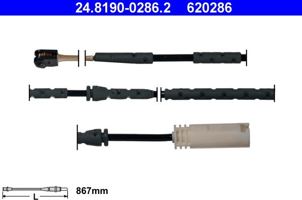 ATE 24.8190-0286.2 - Сигнализатор, износ тормозных колодок unicars.by