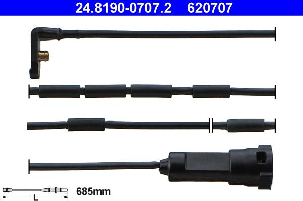 ATE 24.8190-0707.2 - Сигнализатор, износ тормозных колодок unicars.by