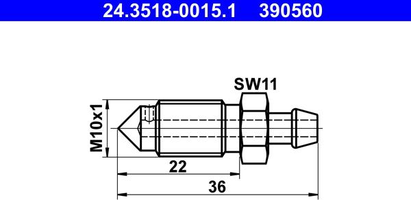 ATE 24.3518-0015.1 - Болт воздушного клапана / вентиль unicars.by