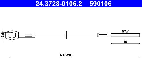 ATE 24.3728-0106.2 - Трос, управление сцеплением unicars.by
