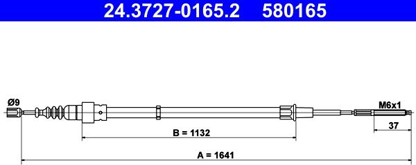 ATE 24.3727-0165.2 - Тросик, cтояночный тормоз unicars.by