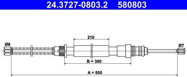 ATE 24.3727-0803.2 - Тросик, cтояночный тормоз unicars.by