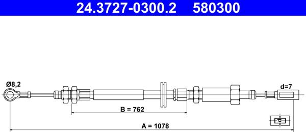 ATE 24.3727-0300.2 - Тросик, cтояночный тормоз unicars.by