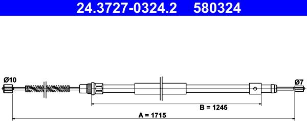 ATE 24.3727-0324.2 - Тросик, cтояночный тормоз unicars.by