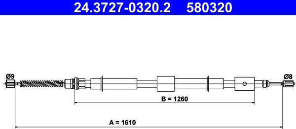 ATE 24.3727-0320.2 - Тросик, cтояночный тормоз unicars.by