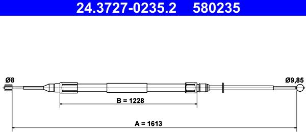 ATE 24.3727-0235.2 - Тросик, cтояночный тормоз unicars.by