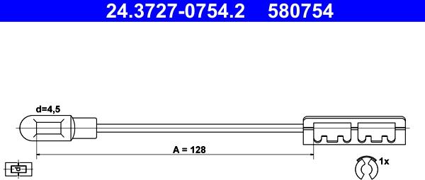 ATE 24.3727-0754.2 - Тросик, cтояночный тормоз unicars.by