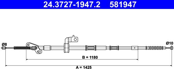 ATE 24.3727-1947.2 - Тросик, cтояночный тормоз unicars.by