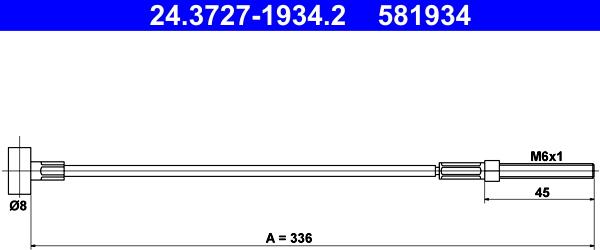 ATE 24.3727-1934.2 - Тросик, cтояночный тормоз unicars.by