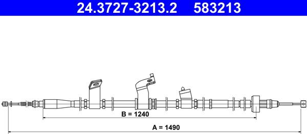 ATE 24.3727-3213.2 - Тросик, cтояночный тормоз unicars.by