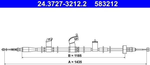 ATE 24.3727-3212.2 - Тросик, cтояночный тормоз unicars.by