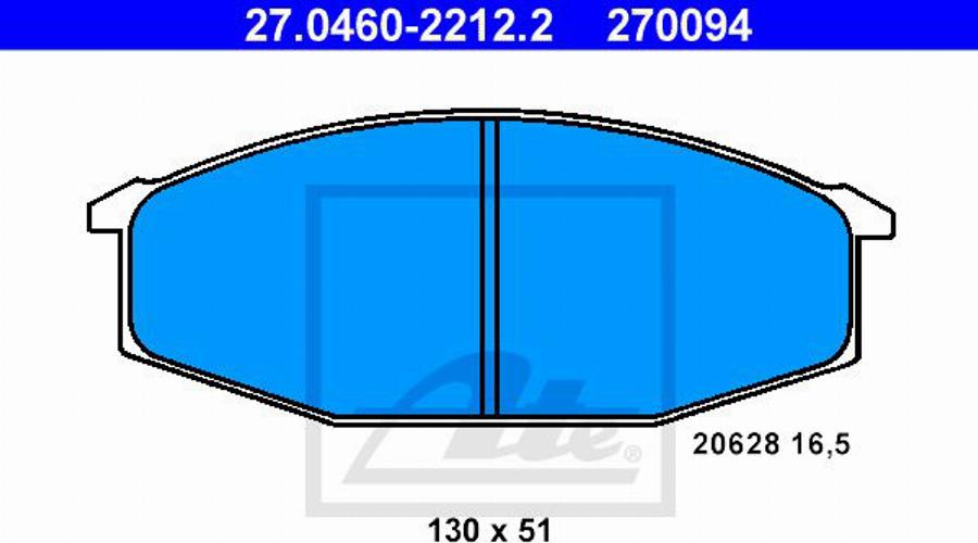 ATE 270094 - Тормозные колодки, дисковые, комплект unicars.by