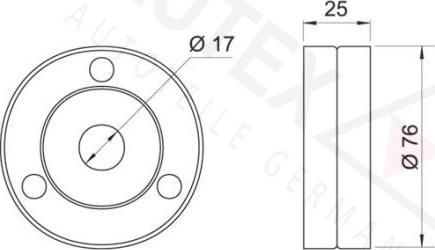Autex 641653 - Ролик, поликлиновый ремень unicars.by