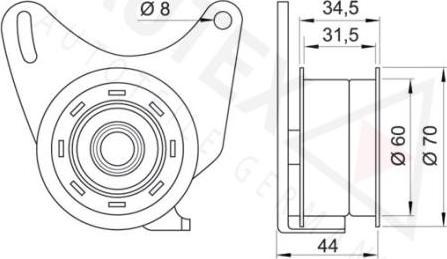 Autex 641203 - Натяжной ролик, зубчатый ремень ГРМ unicars.by