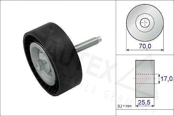 Autex 654834 - Ролик, поликлиновый ремень unicars.by