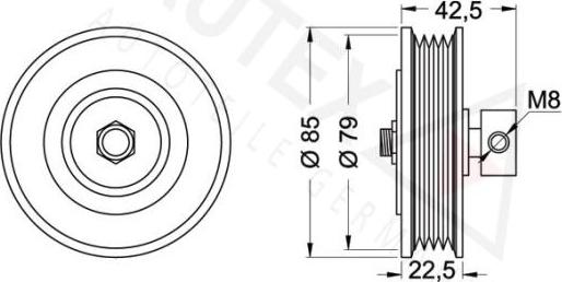 Autex 654230 - Ролик, поликлиновый ремень unicars.by