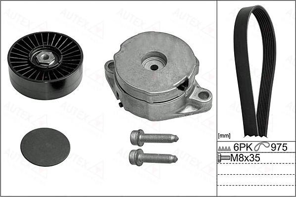 Autex 702895 - Поликлиновый ременный комплект unicars.by