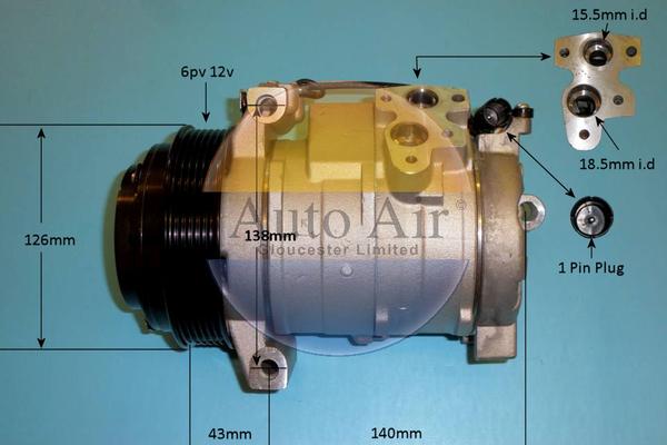 Auto Air Gloucester 14-9659P - Компрессор кондиционера unicars.by