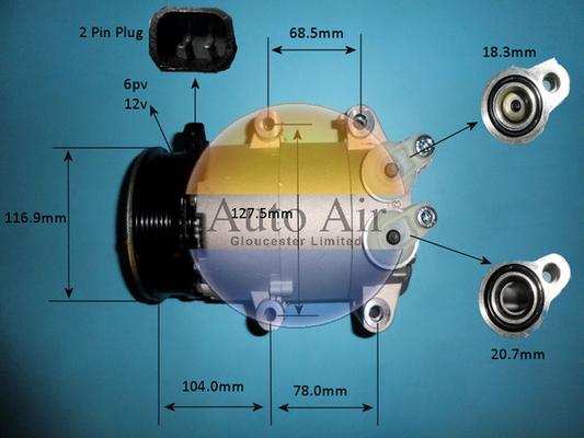 Auto Air Gloucester 14-9763P - Компрессор кондиционера unicars.by