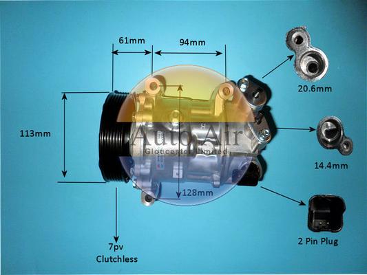 Auto Air Gloucester 14-9784P - Компрессор кондиционера unicars.by