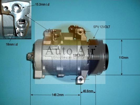 Auto Air Gloucester 14-9722P - Компрессор кондиционера unicars.by