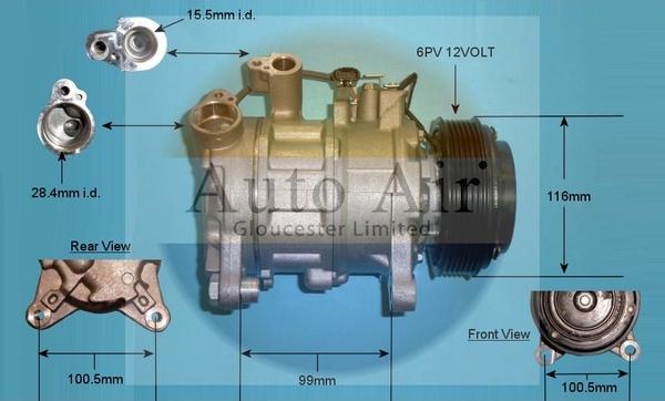 Auto Air Gloucester 14-0089P - Компрессор кондиционера unicars.by