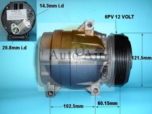 Auto Air Gloucester 14-1113R - Компрессор кондиционера unicars.by