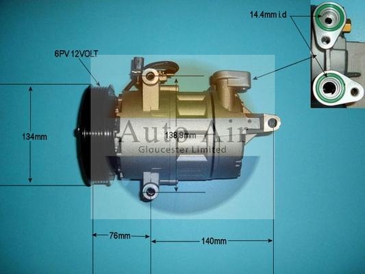 Auto Air Gloucester 14-8147P - Компрессор кондиционера unicars.by