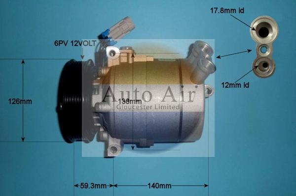 Auto Air Gloucester 14-2056P - Компрессор кондиционера unicars.by