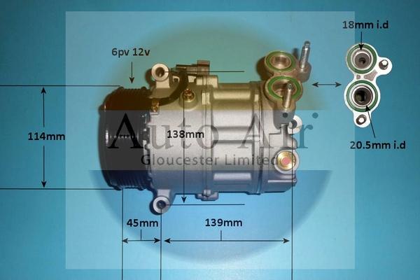 Auto Air Gloucester 14-2066P - Компрессор кондиционера unicars.by