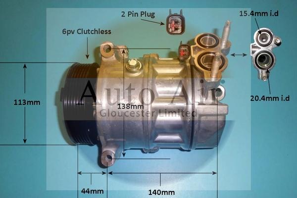 Auto Air Gloucester 14-2085P - Компрессор кондиционера unicars.by