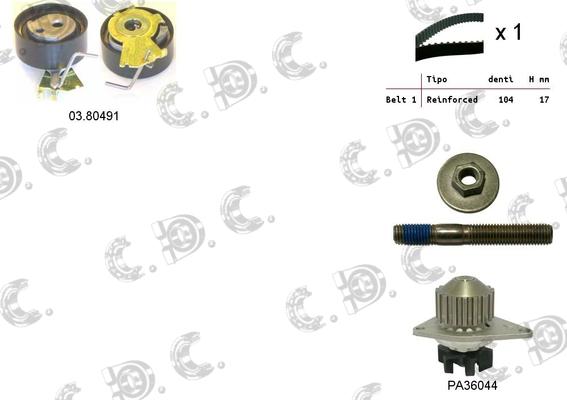 Autokit 04.5048PA - Водяной насос + комплект зубчатого ремня ГРМ unicars.by