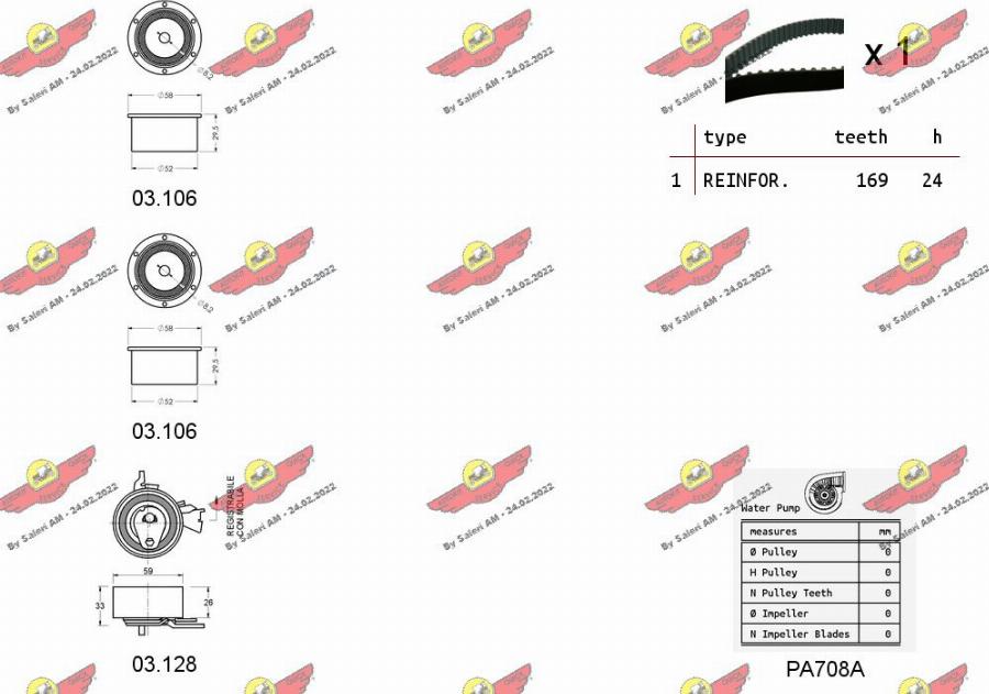 Autokit 04.5020PA - Водяной насос + комплект зубчатого ремня ГРМ unicars.by