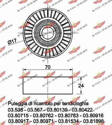 Autokit 03.538R - Ролик, поликлиновый ремень unicars.by