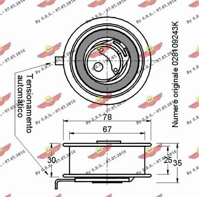 Autokit 03.80666 - Натяжной ролик, зубчатый ремень ГРМ unicars.by