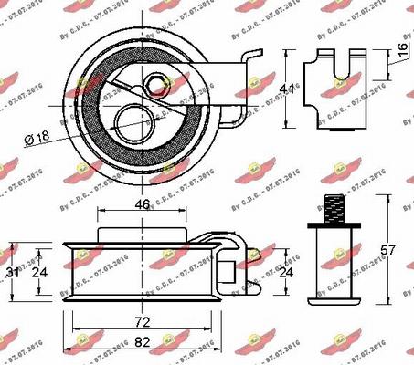 Autokit 03.80838 - Натяжной ролик, зубчатый ремень ГРМ unicars.by