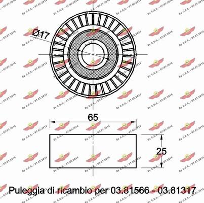 Autokit 03.81567 - Ролик, поликлиновый ремень unicars.by