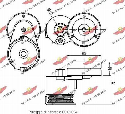 Autokit 03.81295 - Натяжитель, поликлиновый ремень unicars.by