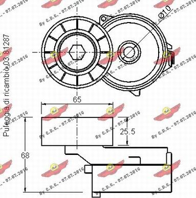 Autokit 03.81286 - Натяжитель, поликлиновый ремень unicars.by