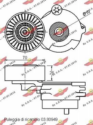 Autokit 03.81716 - Натяжитель, поликлиновый ремень unicars.by