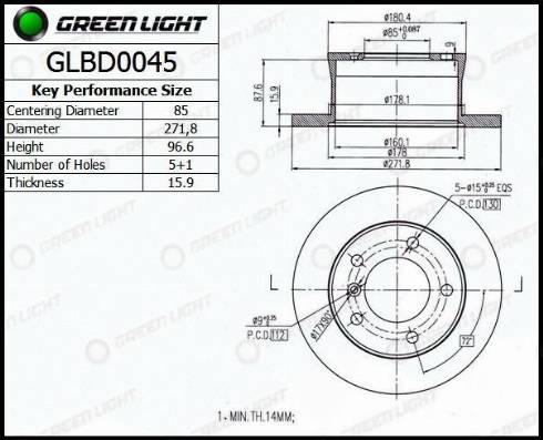 AutomotiveAdriado GLBD0045 - Тормозной диск unicars.by