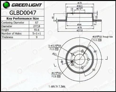 AutomotiveAdriado GLBD0047 - Тормозной диск unicars.by