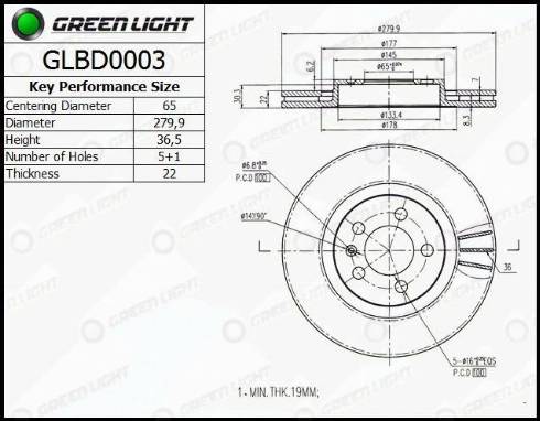 AutomotiveAdriado GLBD0003 - Тормозной диск unicars.by