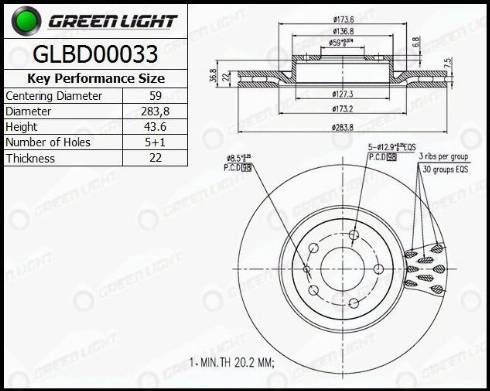 AutomotiveAdriado GLBD0033 - Тормозной диск unicars.by