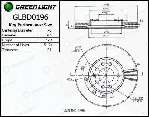 AutomotiveAdriado GLBD0196 - Тормозной диск unicars.by