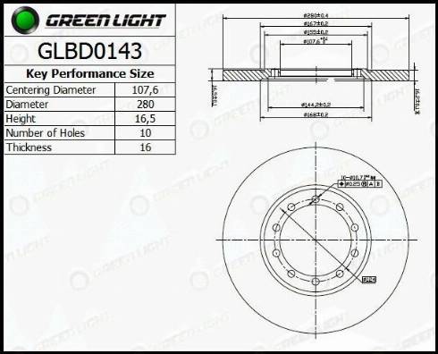 AutomotiveAdriado GLBD0143 - Тормозной диск unicars.by